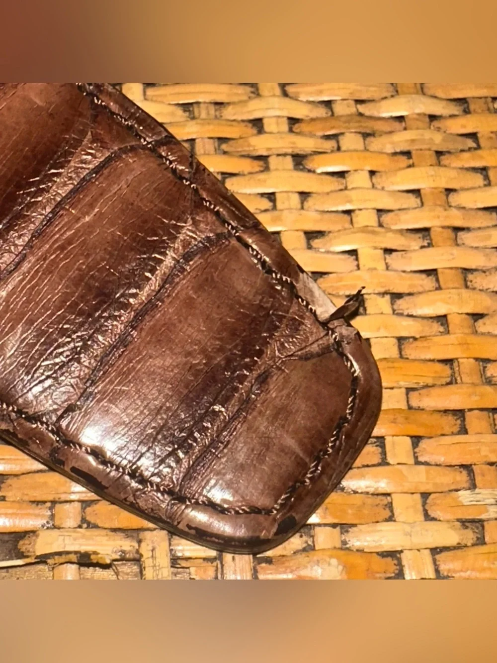 Vintage Python Snake Skin Belt Mens Brown Classic Preppy Old Money Made In Italy